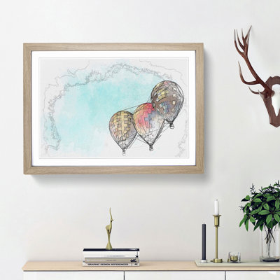 A Trio of Hot Air Balloons in Abstract - Framed Print