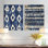 Indigo Tribal Pattern II – Scenic Metal Wall Decor Print Set of 2