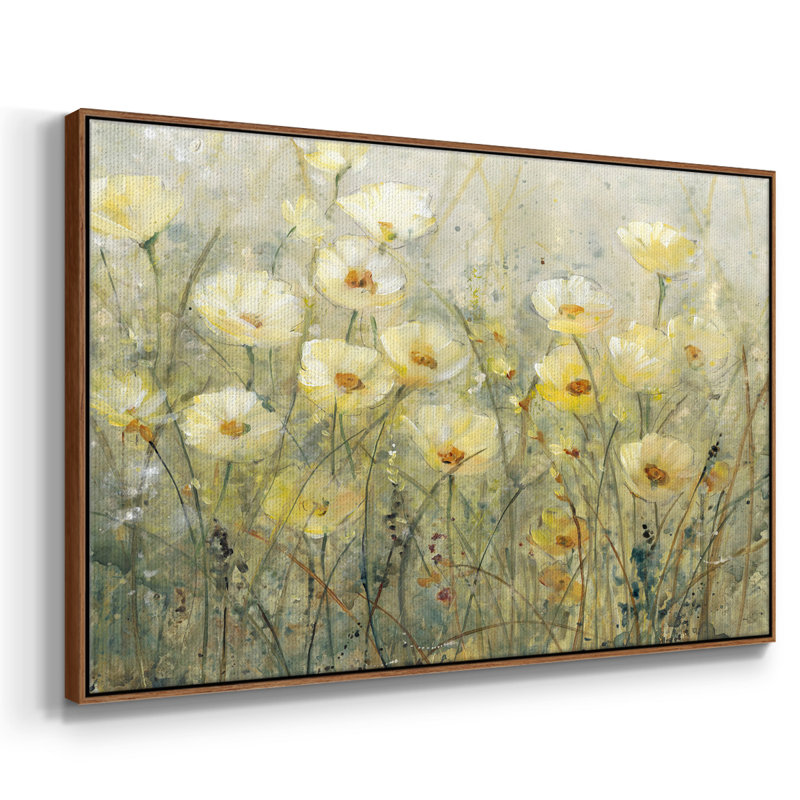 " Summer In Bloom I ", 25" H x 37" W x 2" D, Walnut