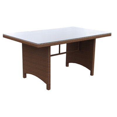 Dreyer Rectangular Glass Outdoor Dining Table