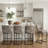 Modern Counter Height Barstools with Cutout Back, Comfy Faux Leather Kitchen Island Stool with Metal Frame, Set of 2-1080539059