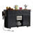 53.7" Farmhouse Kitchen Island With Power Outlet, Drop Leaf & Sliding Barn Doors, Rolling Storage Cart, Black-537014815