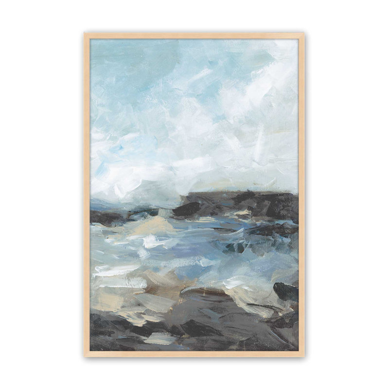 Imprimé Windswept Waters II, Érable brut, H 15 po x l 12 po