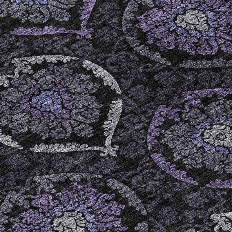 Shivana Washable Damask Indoor / Outdoor Rug, Rectangle 9' x 12'