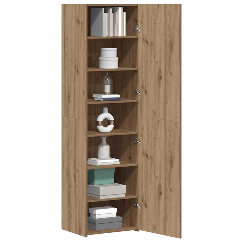 Highboard 40X42.5X185 Cm Engineered Wood, 180cm H x 50cm W x 42.5cm D, Brown