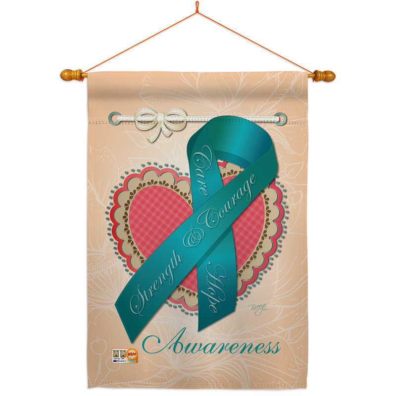 Ensemble de drapeaux en polyester 40 x 28 po Ovarian Awaress