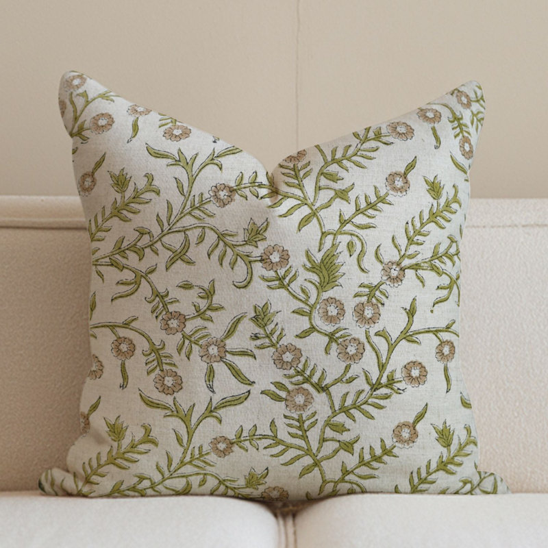 Housse de coussin en lin visqueux décoratif Fab Fabine Accent, (Shehjan, brun), H 20 po x l 20 po, Carré