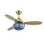 Ventilateur de plafond intérieur en verre taillé à la main à DEL bleu 42 po avec télécommande Cecily -509490664