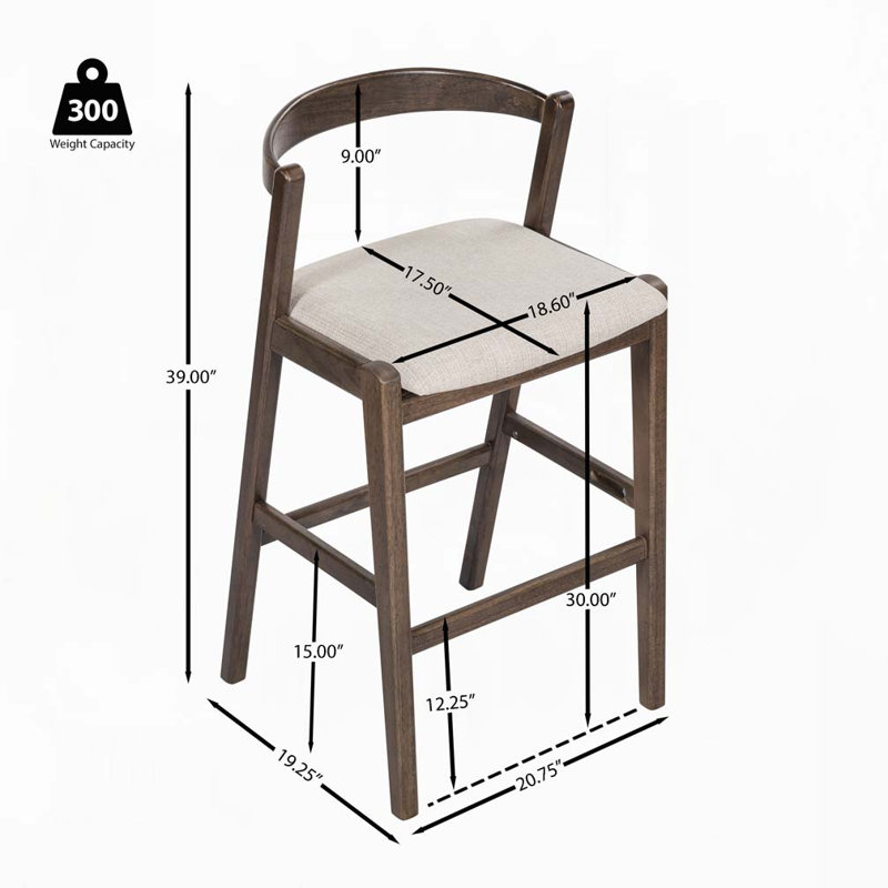 Tabouret de bar en bois, Marron foncé