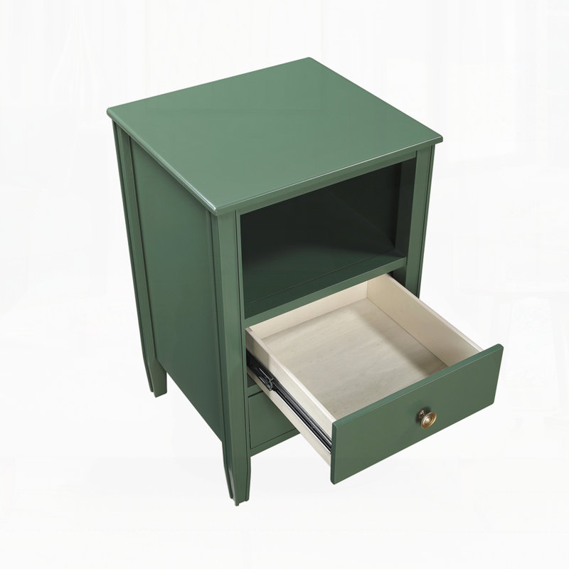 Table de chevet moderne pour chambre à coucher, Vert antique