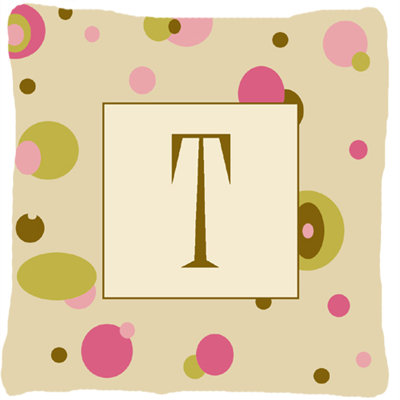 Coussin décoratif d’intérieur/d’extérieur à carreaux initial en monogramme