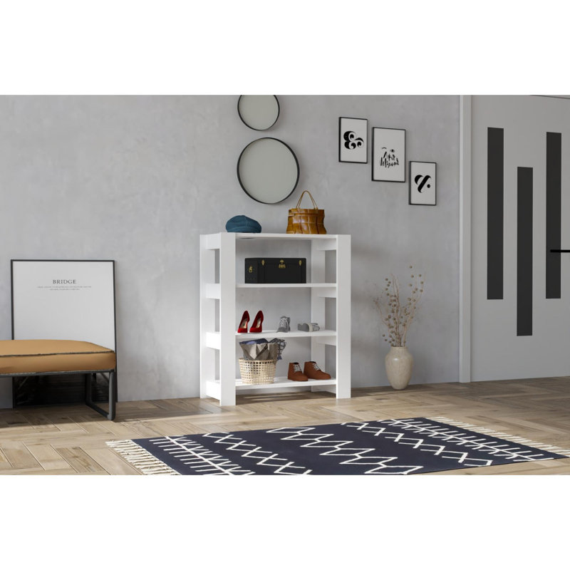 Baneen 8 Pair Shoe Storage Cabinet, White