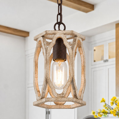 Danas 1-Light 6'' W Farmhouse Dining Room Single Cylinder Pendant UL Certified