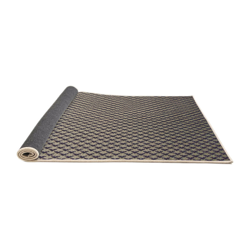 Tapis beige/noir tissé à la machine, Rond 4 pi