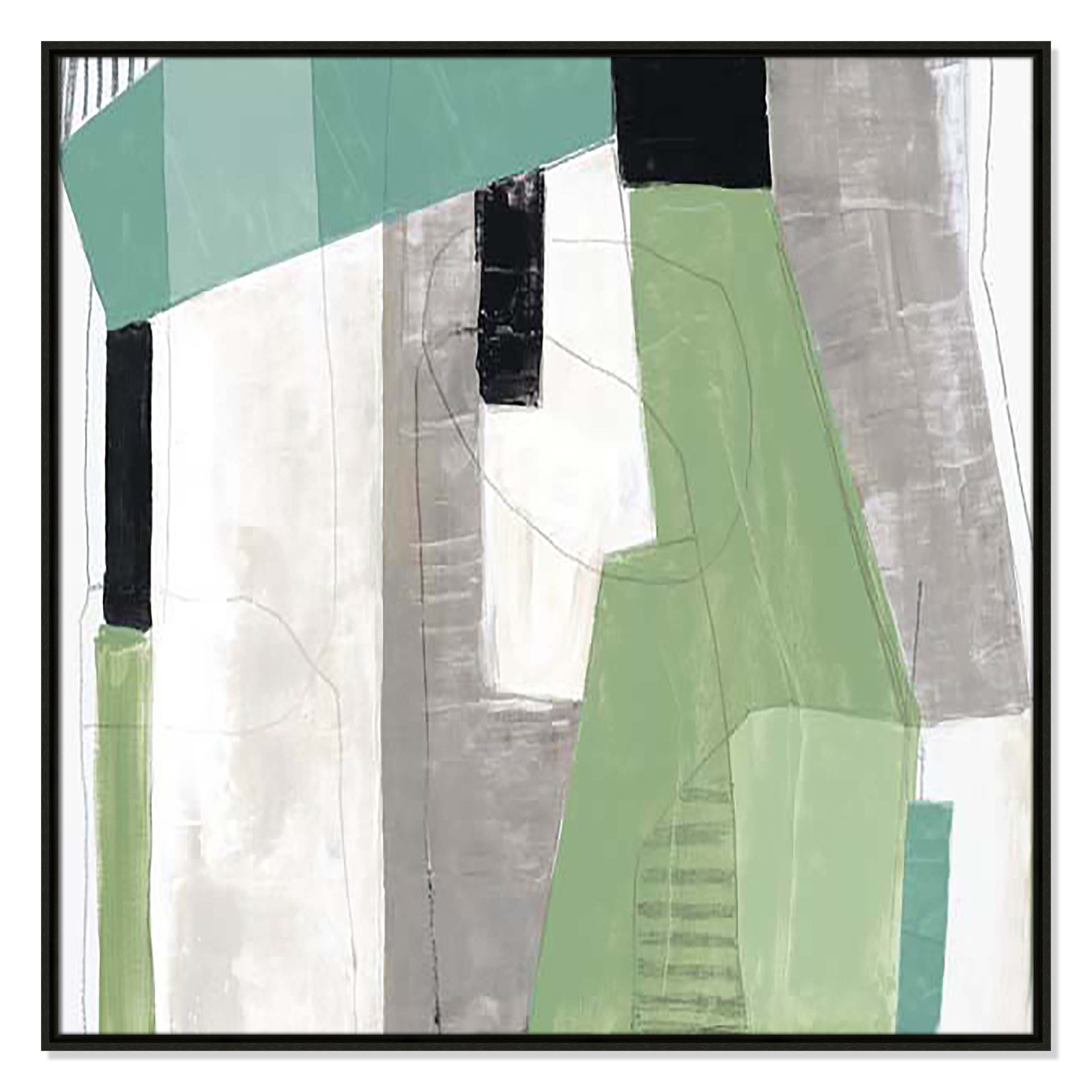 Evergreen Essence I by Tom Reeves, Espresso Floater Framed, 37.5" H x 37.5" W x 2" D