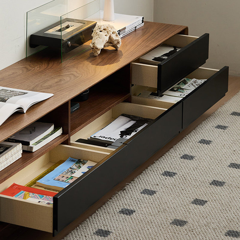 Meuble télé rétro en bois manufacturé brun noisette, 94.49