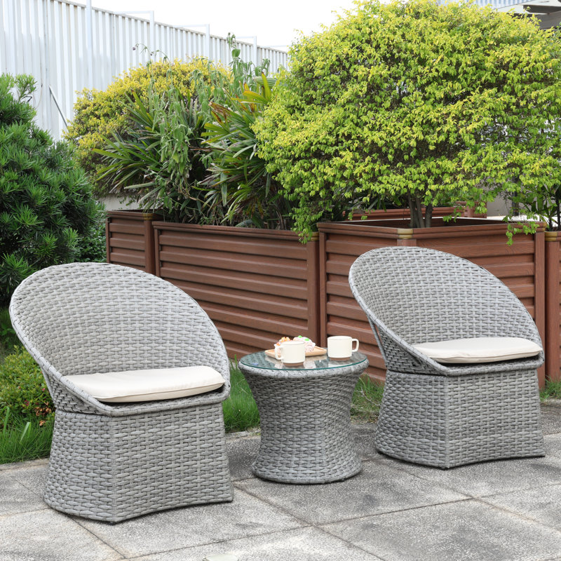 Ensemble bistro 3 pièces Carrena, Beige