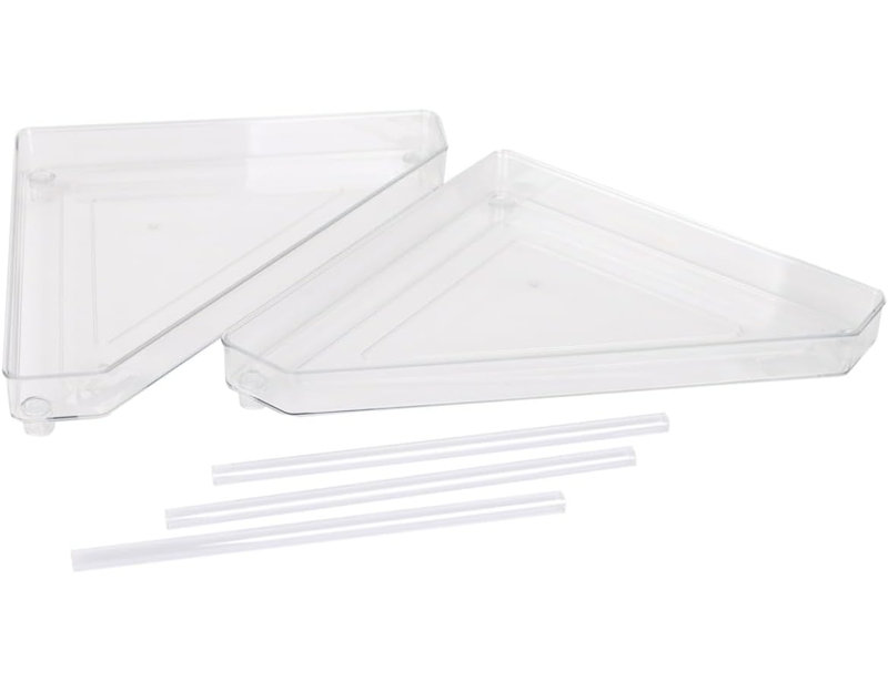  Élégant support de coin de meuble-lavabo de bureau en plastique Lucite à 2 niveaux, 1221
