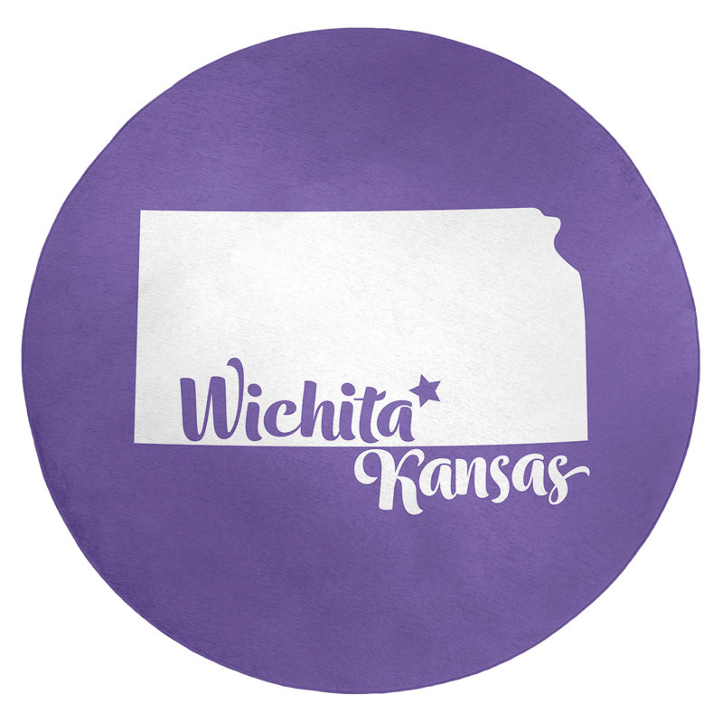 Tapis en poly-chenille wichita kansas, Rond 5 pi