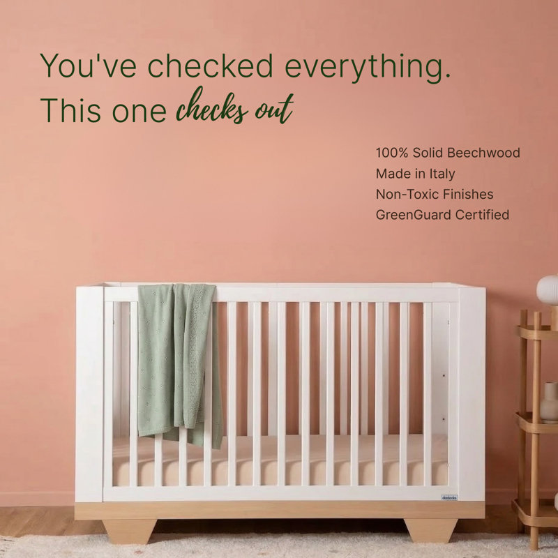 Spirit 8-in-1 Convertible Crib, White/Natural
