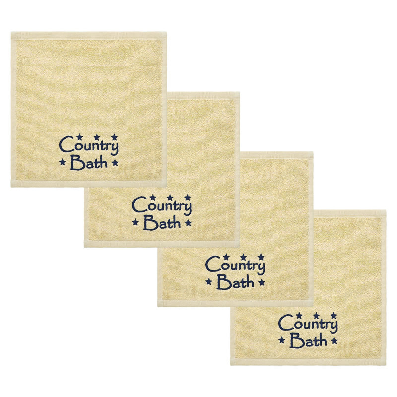 Ensemble de débarbouillettes 4 pièces Timeless Linens, Noir/crème