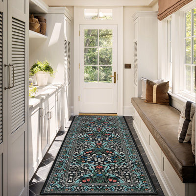 Floral Machine Printed Area Rug