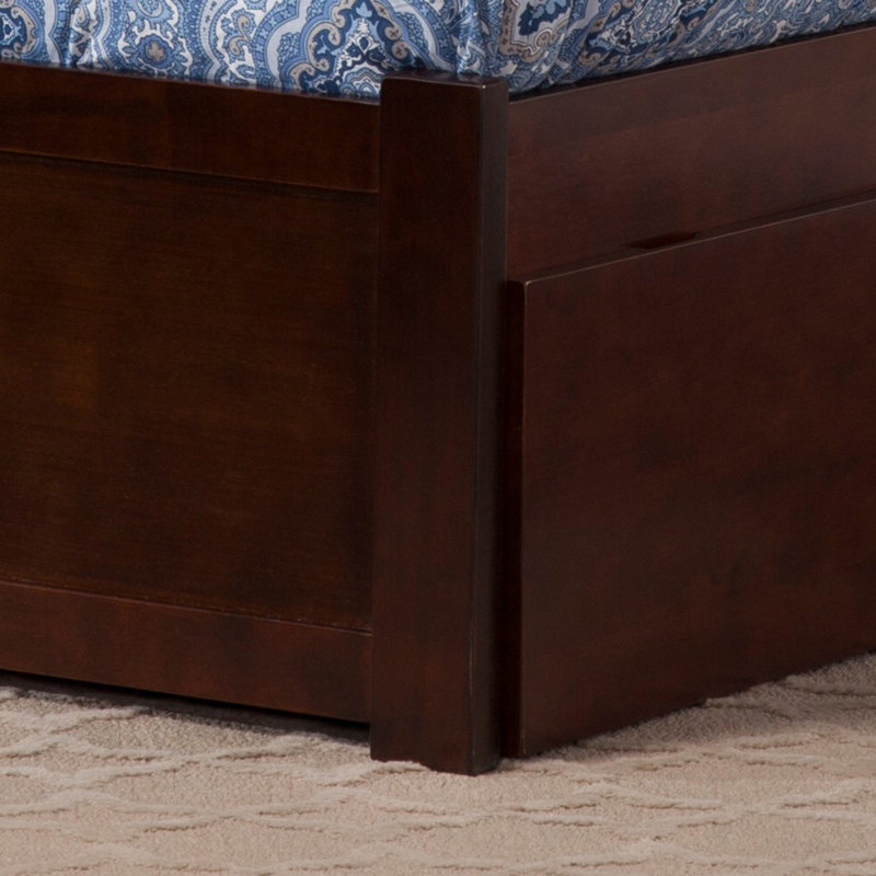 Anndee Solid Wood Platform Bed with Panel Footboard & Storage Drawers, Walnut, King
