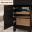 Bureau de direction de ferme 60 po avec prise de courant - Bureau à domicile en bois avec tiroirs classeurs et armoire réglable - Table d'étude patinée-1931338953
