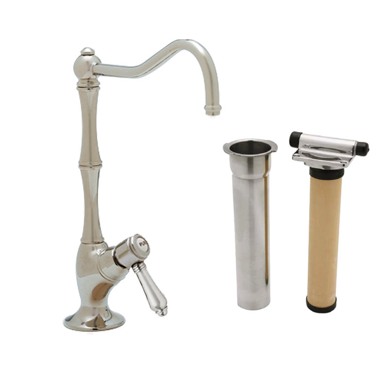 Acqui® Filter Single Handle Kitchen Faucet, Satin Nickel, Metal mini lever