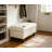 Cream Faux Leather Rectangular Lift Top Storage Ottoman Foot Stool, 33.5"×22"×17"-1526983585