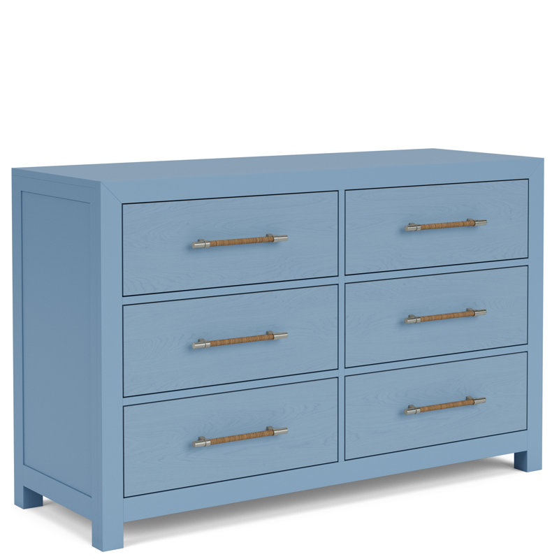 Commode 6 tiroirs Lana, Bleu