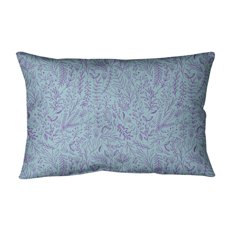 Coton rectangulaire Katelyn Elizabeth Ditsy, Bourre en polyester, Bleu / mauve
