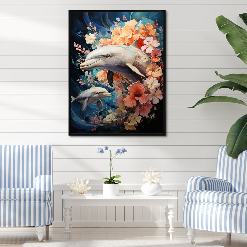 Dolphin Aquatic Harmony I, H 32 po x l 24 po x P 1 po, Cadre flottant noir