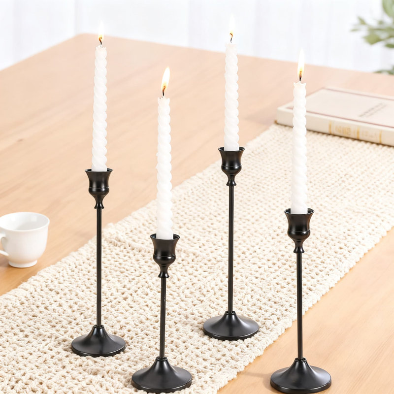 6PCS Metal Taper Candle Holder Set, Elegant Candelabra For Table Centerpiece, Halloween, Wedding And Holiday Decorations
