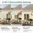 Retractable Patio Awning with Valance, Aluminum Frame, Polyester-123014869-123014872