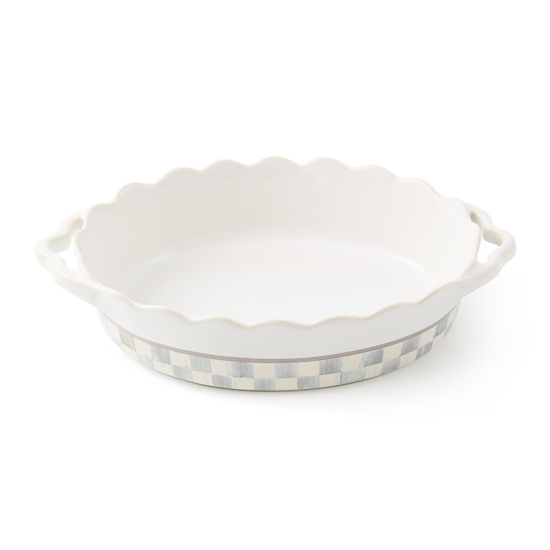 Courtly Check Everyday Oval Baker, White/Black, 11.75" L x 9.75" W