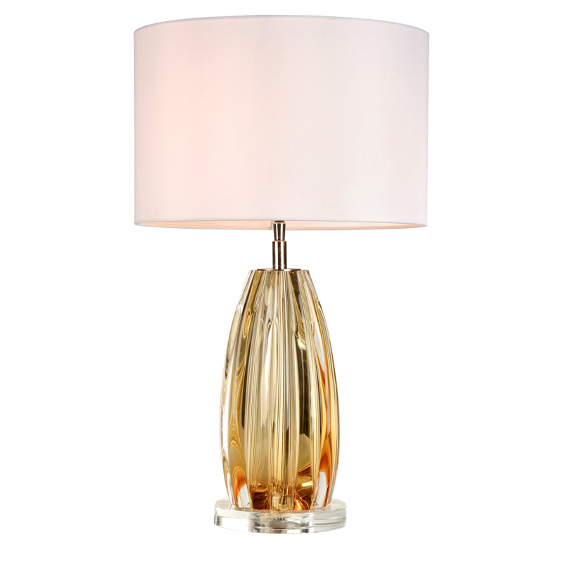 Cognac Simple Clear Tinted Bronze Glass Lamp