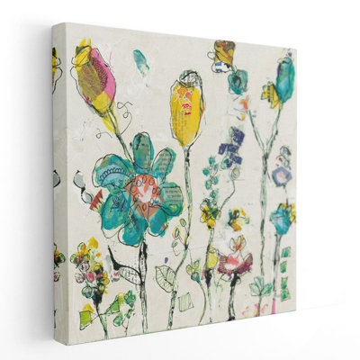 «Doodle Garden Cream», reproduction d'art sur toile