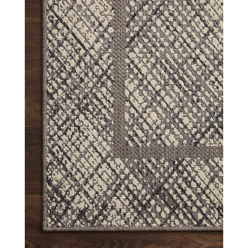 Tapis ivoire / gris anthracite Caramie II, Carré 1 pi 6 po