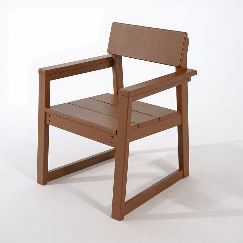 Outdoor Garden Armchair, Modernist Design With Backrest, Brown