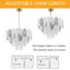 Lustre 8 niveaux à gradation moderne avec feuilles en cristal gris clair et fumé