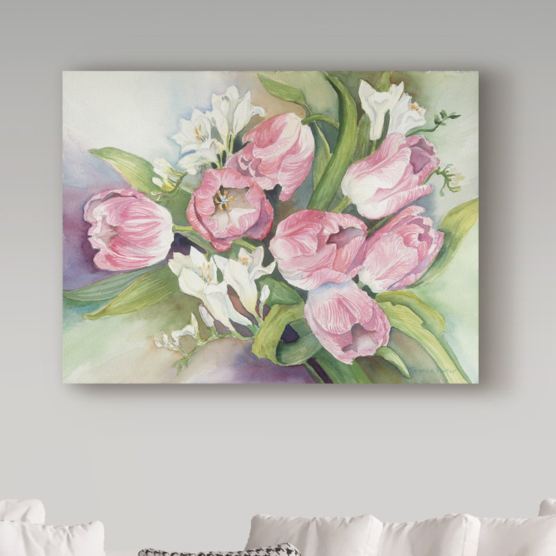 Deetra «Tulips in Spring», reproduction de peinture à l'acrylique sur toile tendue, H 18 po x l 24 po x P 2 po