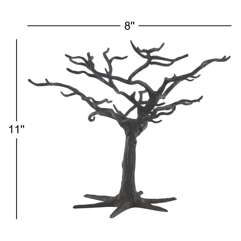 Matte Black Metal Ornament Tree