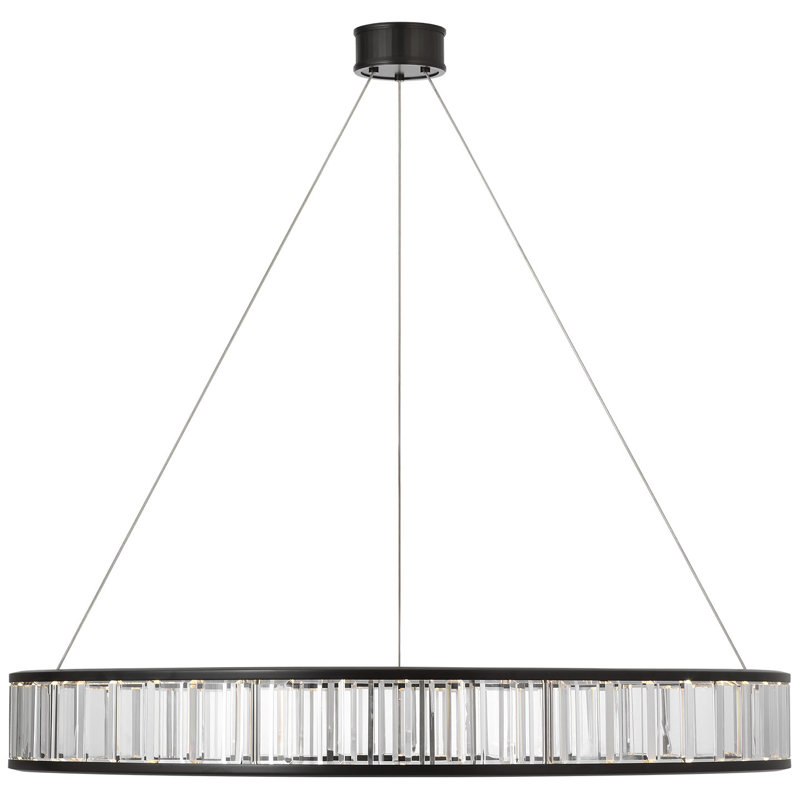 Chapman & Myers Iterna 40" Ring Chandelier with Alabaster, Modern Iron