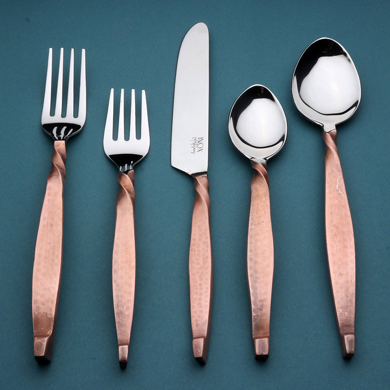 Aviv Inox Artisans Twisted Urban Flatware Set, 4