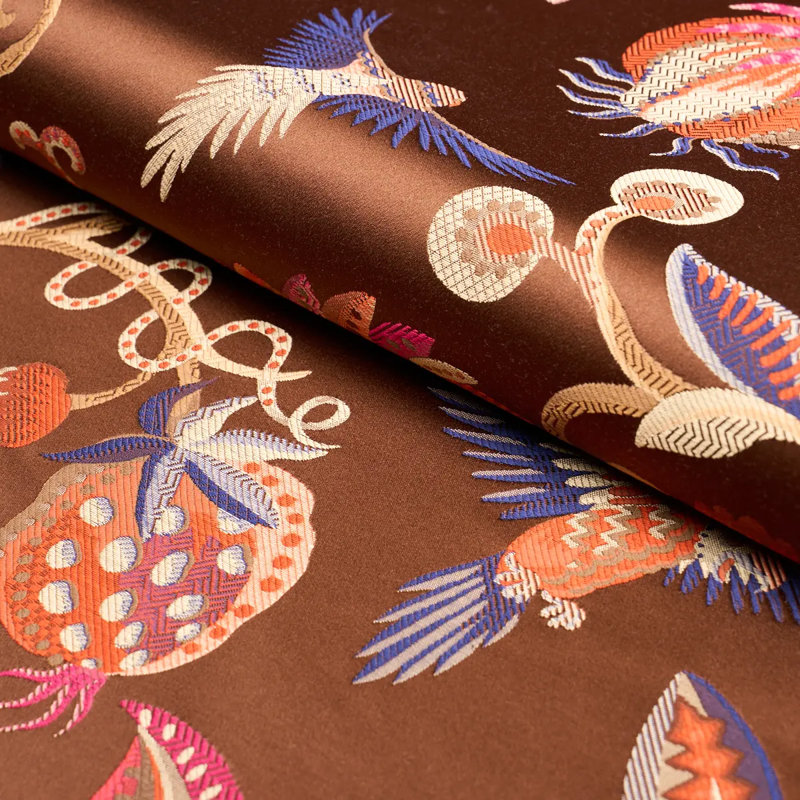 Birds Of Paradise Fabric, Chestnut