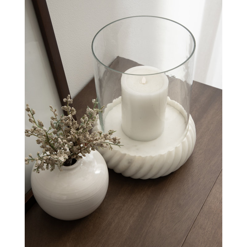 Porte-bougie en marbre torsadé Trenza
