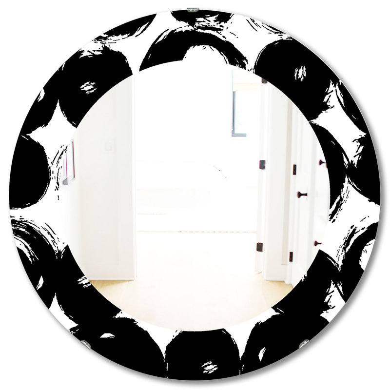 Black & White 7 - Modern Mirror - Contemporary Wall Mirror, 31.5" H x 31.5" W