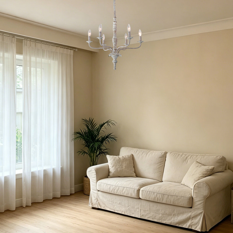 Lustre style champêtre français, Blanc