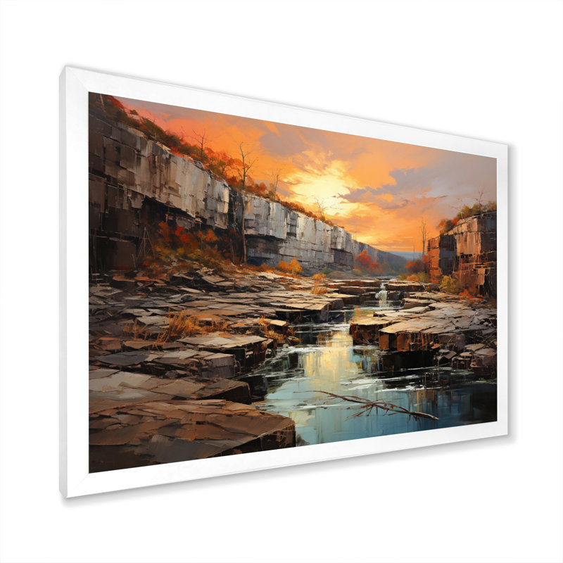 Neveda Canyon Scenery II - impression, H 16 po x l 32 po x P 1 po, Cadre simple blanc